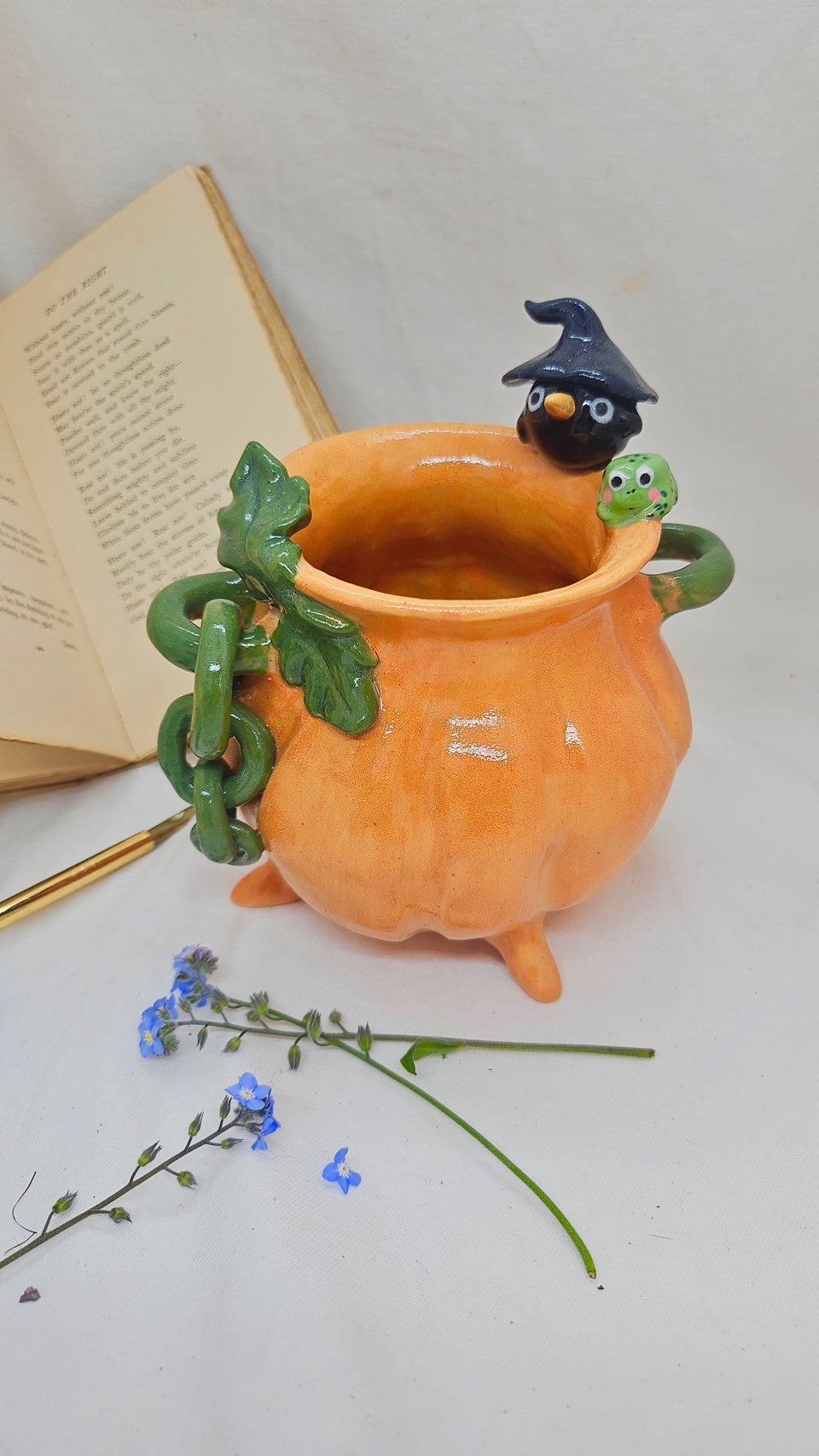 Pumpkin Cauldron Vase