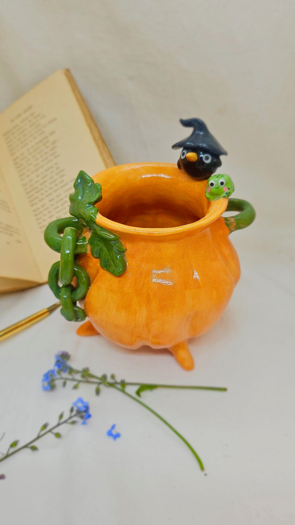 Pumpkin Cauldron Vase