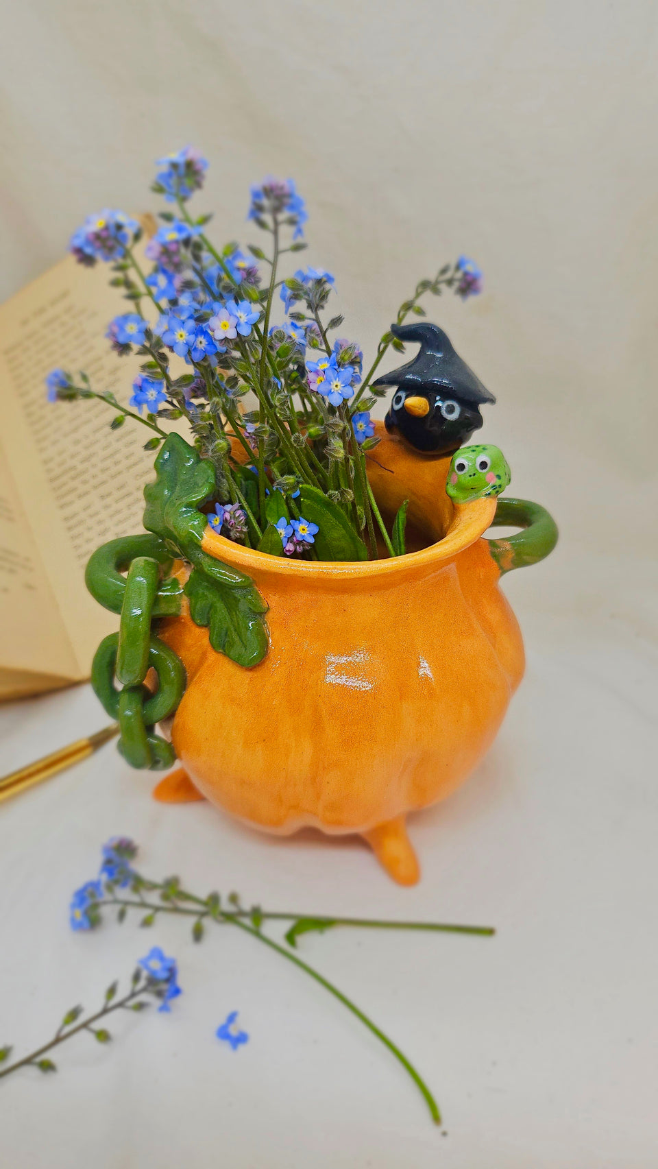Pumpkin Cauldron Vase