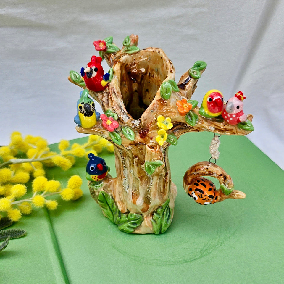 Parrots Tree Vase