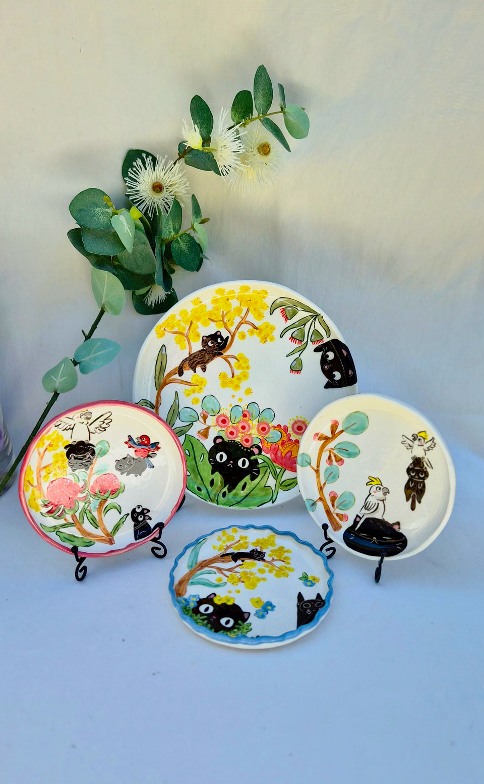 Ceramic Plate Kawaii cats