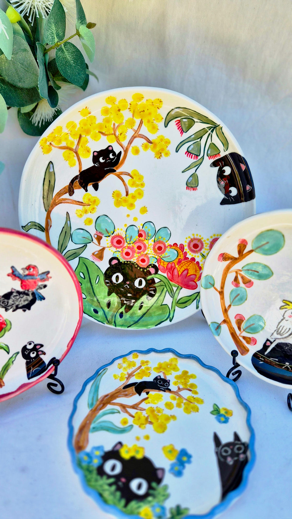 Ceramic Plate Kawaii cats