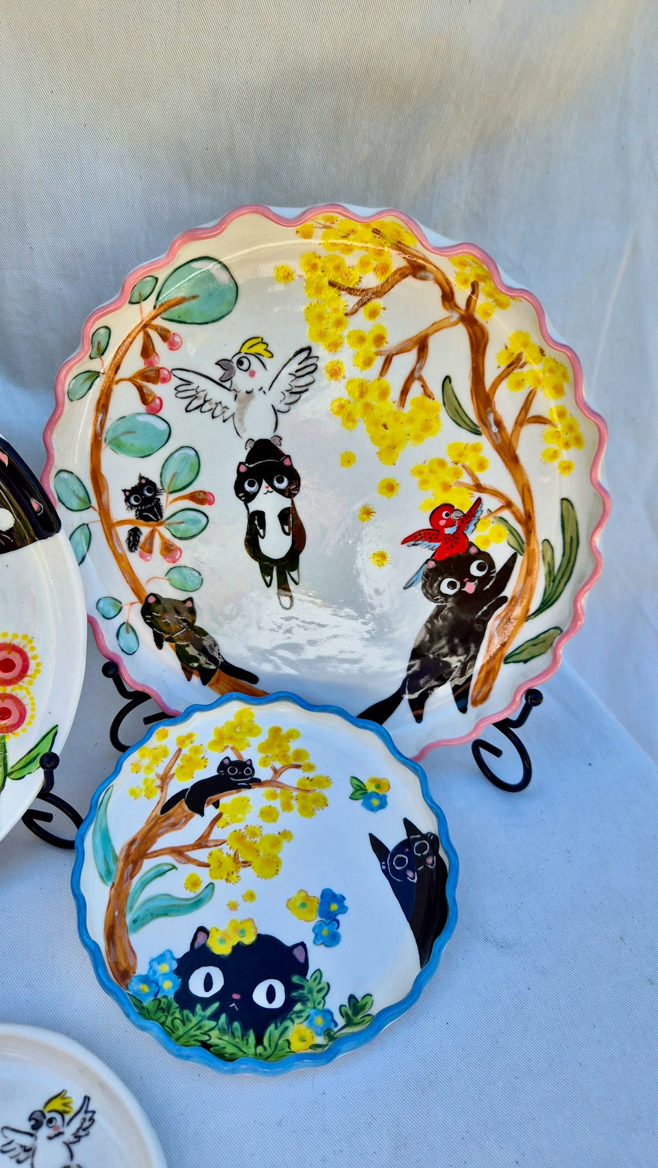 Ceramic Plate Kawaii cats