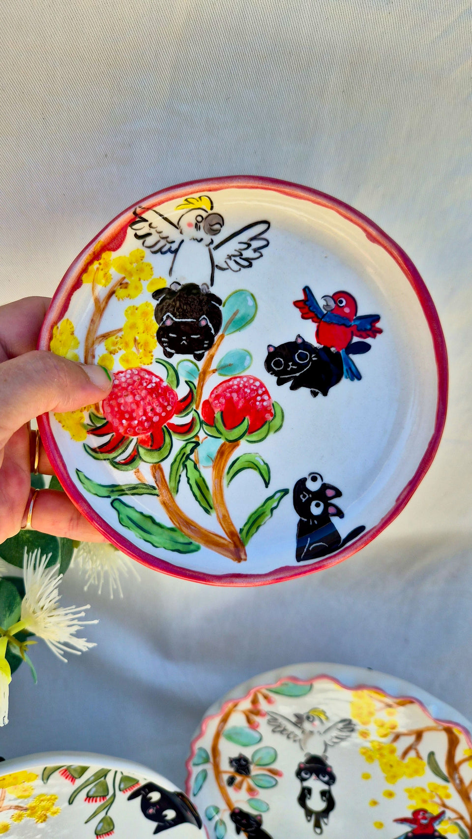 Ceramic Plate Kawaii cats