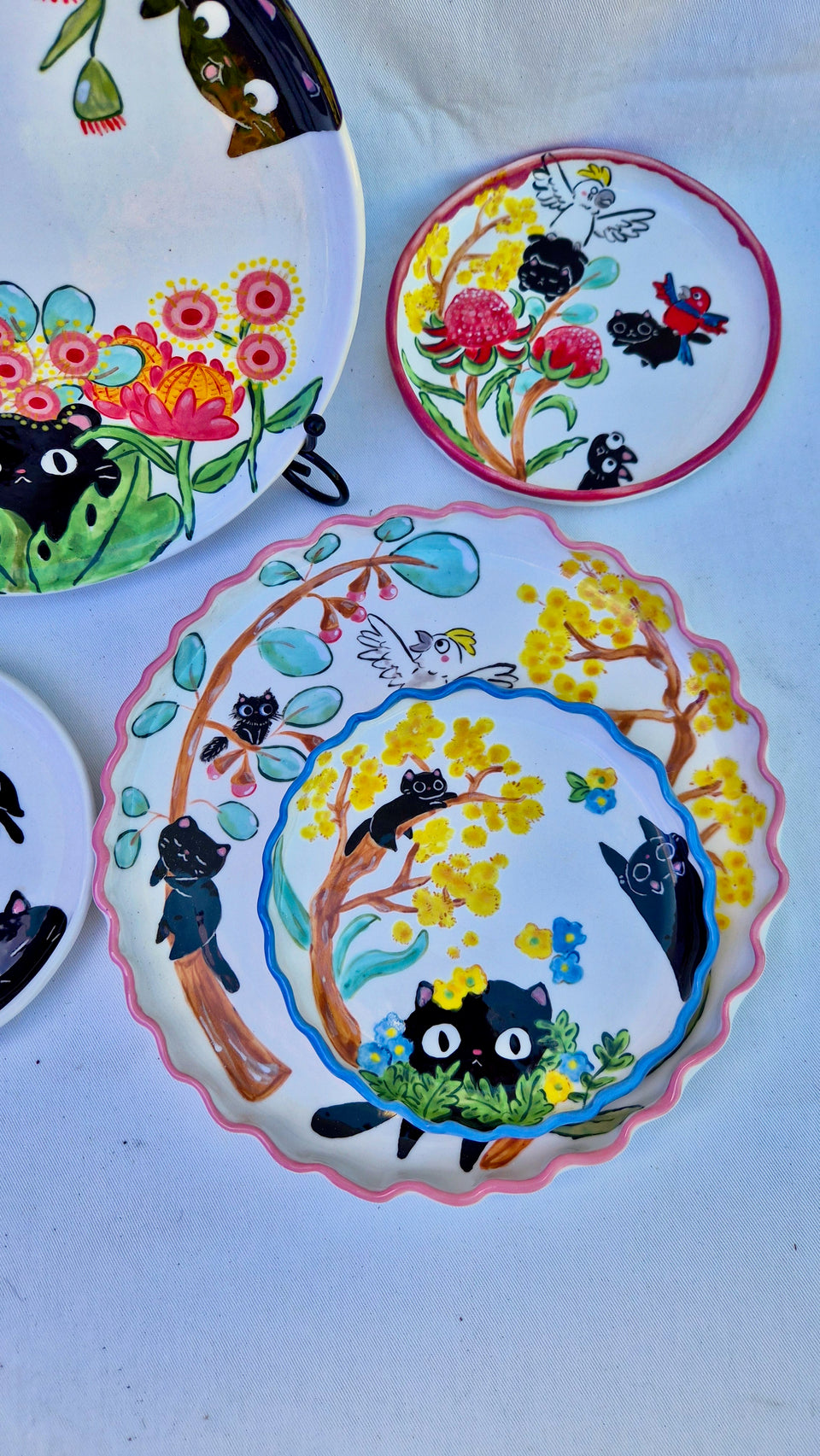 Ceramic Plate Kawaii cats