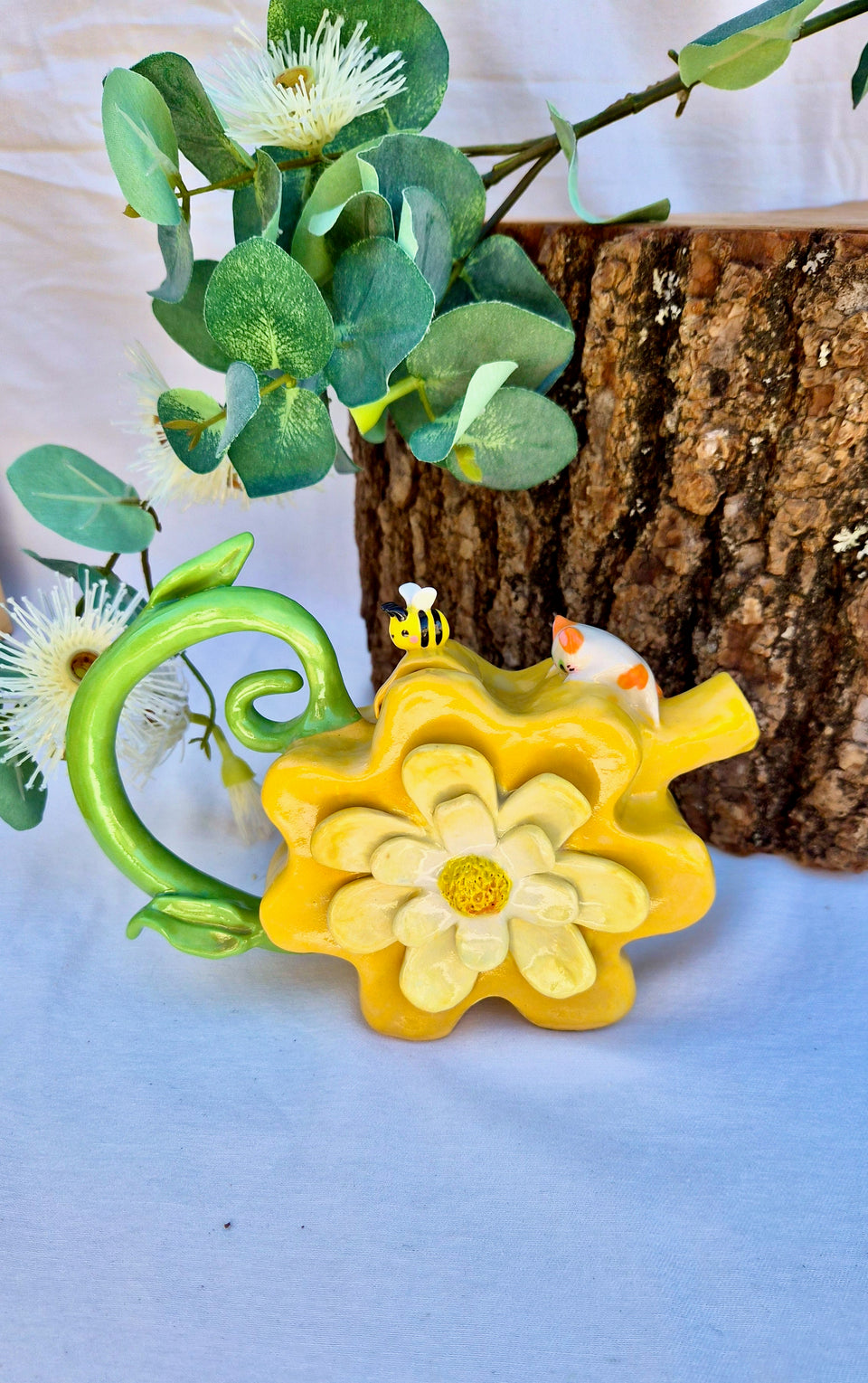 Yellow flower tea pot